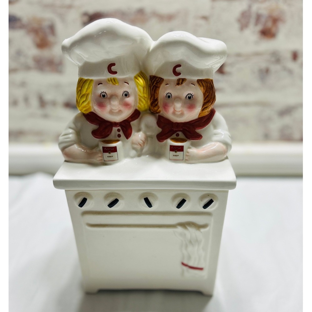 Vintage 1999 Campbell's Soup Kids Stove Ceramic Cookie Jar Benjamin & Medwin